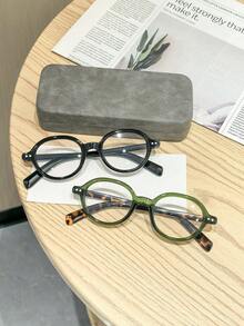 2副女士休闲复古小框椭圆时尚眼镜，适合日常阅读、搭配服装和通勤。 - 彩色 - 查看 14
