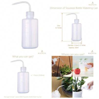Small Wash Bottle 250ml Squeeze Bottle Plant Waterer For Indoor Plants Succulents Mini Watering Can Plastic Portable Garden Tool