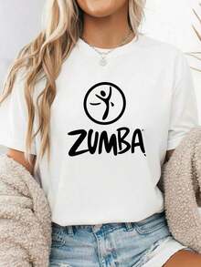 Zumba Workout Graphic T-Shirt  Short Sleeve Crew Neck Unisex Dance Ness Gym Tee Novelty Aerobics Instructor Gift For Men Women Soft Breathable Casual Summer - 白色 2 - 查看 12