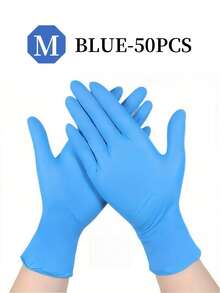 4/50/100pcs/Bag, Blue Disposable Gloves, Powder-Free Latex Touchscreen Disposable Non-Sterile Nitrile Examination Gloves Kitchen Cleaning Disposable Gloves - Blue - View 12