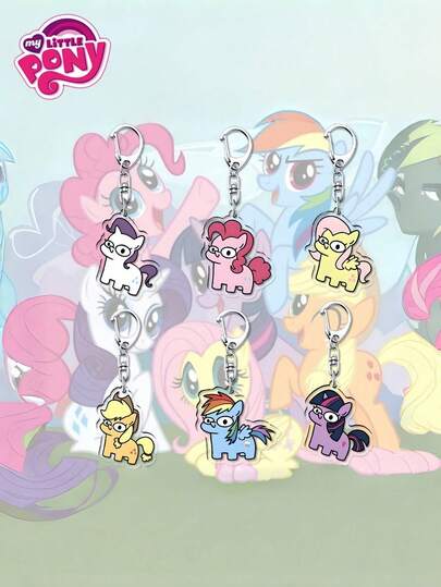 MY LITTLE PONY 1/6pcs New Keychain Pendant, Cheap Cartoon Creative Pendant Decoration, Cute Girl Pendant Art Display, The Best Holiday Gift For Good Friends, Party Atmosphere Decoration, Perfect Party Decoration, Home Decoration Display, Perfect Room Decoration