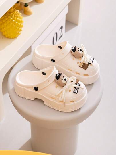  Nueva llegada de primavera/verano ASOFTER, ropa exterior versátil, regalo del Día de San Valentín, decoración de oso de peluche, estilo dulce de niña, sandalias de plataforma, aumenta la altura y la longitud de las piernas, suela suave antideslizante, digna de Ins, amigable para estudiantes, adecuado para pasear, citas, viajes, ir y venir, ropa de estar en casa