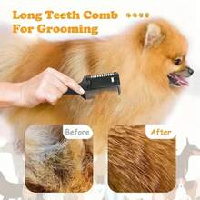 1 Pc Pet Razor Comb With 10 Replacement Blades, 2-In-1 Dog And Cat Hair Trimmer, PP Material Double-Sided Cutting Comb Suitable For Various Breeds, Trimming Tool For Hair Removal And Thinning - Multicolor - View 8