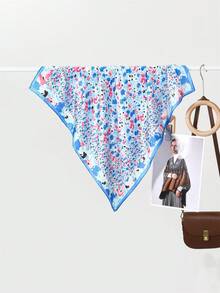 1pc New Classic Soft Warm Women's Square Scarf, Abstract Print High-End Versatile Shawl Scarf, Fashion Casual Sunscreen Headscarf Suitable For Travel And Beach - Multicolor - View 13