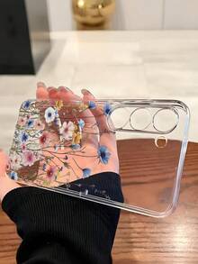 1 pièce Étui de téléphone à fleurs coloré et artistique à la mode. Housse de protection souple compatible avec Huawei Honor, Galaxy A04e/12/A13/A14/A34/A50/A52/A53/A54/S21/S22/S23/S24/S25/S25Ultra/S25FE/S26/S26 PLUS/S26 ULTRA/S26 EDGE, 6A/7A/8A, 12T/13T/15T/15T Pro, version internationale, pas la version domestique - Transparent - Voir 3