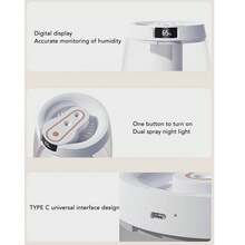 3升大容量静音双喷嘴冷雾加湿器，带柔和夜灯，适用于大房间、婴儿房、植物，空水自动断电 - 加濕器-白色 - 查看 12