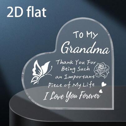 1pc, Gift For Grandma Acrylic Plaque With Sayings - Wedding Birthday Halloween Thanksgiving Christmas Day Gifts For Grandma - Desk Decorations Gifts For Grandma Thank You Gift, Art Craft Ornament Gift, Aesthetic Decor, Desk Ornament
