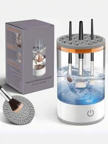 1 pieza Limpiador de brochas de maquillaje eléctrico USB, herramienta de limpieza automática de brochas de maquillaje, limpieza profunda rápida y eficiente para diferentes brochas de maquillaje, portátil para viajes y uso doméstico, adecuado para juegos de brochas de maquillaje, brochas de sombras de ojos, brochas de colorete, ideal para entusiastas y profesionales del maquillaje, bolsas, almacenamiento, organización de maquillaje, cosméticos, estilo de verano, regalo de vuelta al colegio, regalos - Multicolor - Ver 5