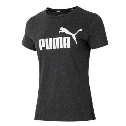 Puma 女士柔软短袖T恤，ESS标志T恤，轻便舒适休闲运动通勤短袖T恤 673655-07