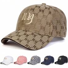 1顶女士纽约字母刺绣棒球帽，街头时尚休闲帽，适合春秋季户外、旅行、海滩佩戴 - 彩色 - 查看 11