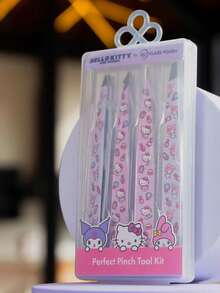 Sanrio Kit Of 4 Professional Hello Kitty Print Eyebrow Tweezers By Klass Vough - Màu Hồng baby - Xem 7