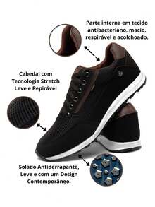 Men's Black Lightweight Jogging Shoes - Original + Free Gifts - màu đen - Xem 2