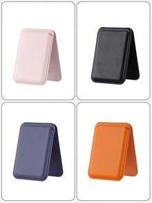 1pc 2-In-1 Magnetic Holder & Card Holder Case Compatible With Apple 15 Pro Max, 12/13/14/15 MagSafe - Multicolor - View 3