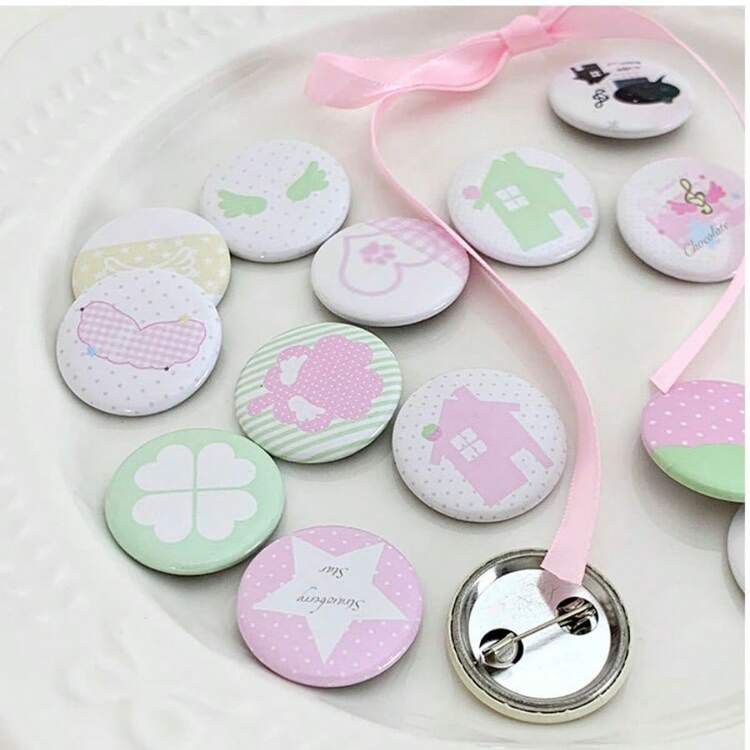 Pins de té de boba mini lindos, pins decorativos de boba de dibujos animados adorables de 25 mm, broche kawaii - 6 piezas/juego - Añade 3
