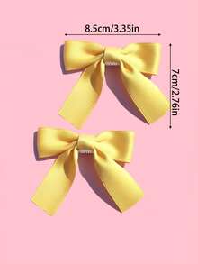 2个宠物蝴蝶结发夹，可爱猫狗侧夹顶夹发饰 - 薑色 - 查看 2