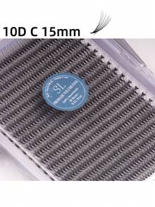 每盒800片，20排，超大容量托盘，蓬松3D/4D/5D/6D/8D/10D/2D俄式浓密预制睫毛簇，超快速嫁接，纤细纤长根部，进口韩国PBT纤维，超黑超柔软，C/D卷度，8-15mm预制睫毛簇，专业级 - C - 查看 39