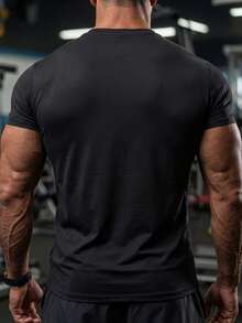 Men's Fashionable Casual Versatile Printed T-Shirt, Summer - Black - View 2