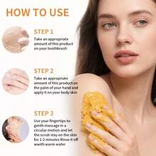 114g Turmeric Lemon Body Scrub, Containing Turmeric Root, Lemon Fruit, And Collagen, Helps Skin Look Radiant, Gently Exfoliates And Smoothens Skin, Daily Body Skin Care - AHA - View 4