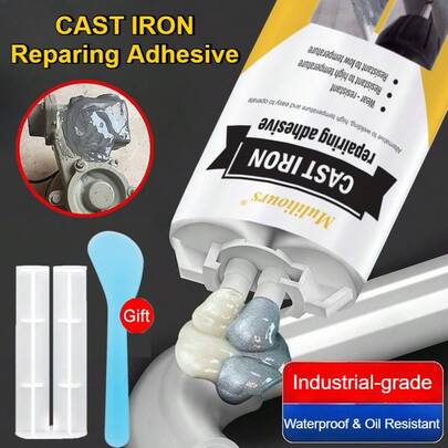 muliliours Keo sửa chữa kim loại cường độ cao, keo dán gang, keo hàn nguội chắc chắn dùng để dán sắt, keo dán nhựa chịu nhiệt, keo siêu dính đa năng dùng trong nhà máy, keo dán kim loại dạng gel dùng cho sắt, sửa chữa ô tô, tự làm (DIY).