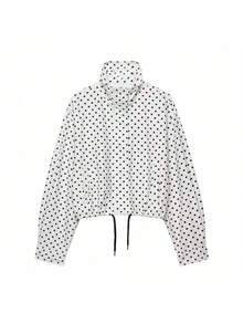 DEEKA Autumn New Women's Fashion Casual Versatile Stand Collar Zipper Long Sleeve Polka Dot Jacket Spring - Polka Dots - View 7