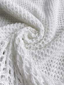 Women's Sexy Hollow Out Knitted See-Through Beach Vacation Bikini Top And Fashionable Slim Fit Skirt Cover Up Two Pieces Set - White - View 9