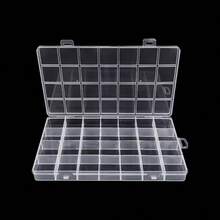 28-Compartment Adjustable Organizer Box Transparent PP Plastic Bead Jewelry Storage Case - 1pc - View 1