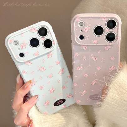 Kavenfort Cute Butterfly & Rose Floral Soft Phone Case, Compatible With IPhone 17 Pro Max, 16, 15, 13, Delicate, Romantic, Vintage, Korean Style, Artistic, Niche, Soft Girl, Ins Style, Gift For Best Friend