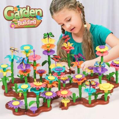 STEM Educational Activity Toy, Flower Stacking Toy, Garden Building Block Toy, Suitable For Preschool Children STEM Educational Activity Toy, Suitable For 3, 4, 5, 6 Years Old Boys And Girls, Excellent Birthday Gift And Back To School Gift For Kids!