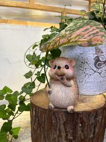 可爱的刺猬捧花摆件 - 精致树脂家居花园装饰品，适合户外、客厅、露台，或作为送给自然爱好者的礼物 - 彩色 - 查看 10