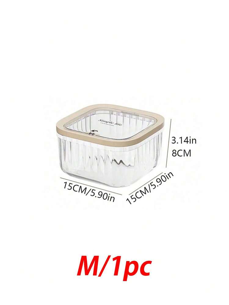 1 pieza Caja de almacenamiento de pan de PET transparente, tapa sellada, a prueba de humedad y polvo, buena conservación de la frescura, adecuada para el almacenamiento en el mostrador de la cocina, almacenamiento de alimentos en el refrigerador, se puede usar para almacenar productos horneados, pasteles, galletas, bagels, croissants, aperitivos, etc. - transparente - Añade 9