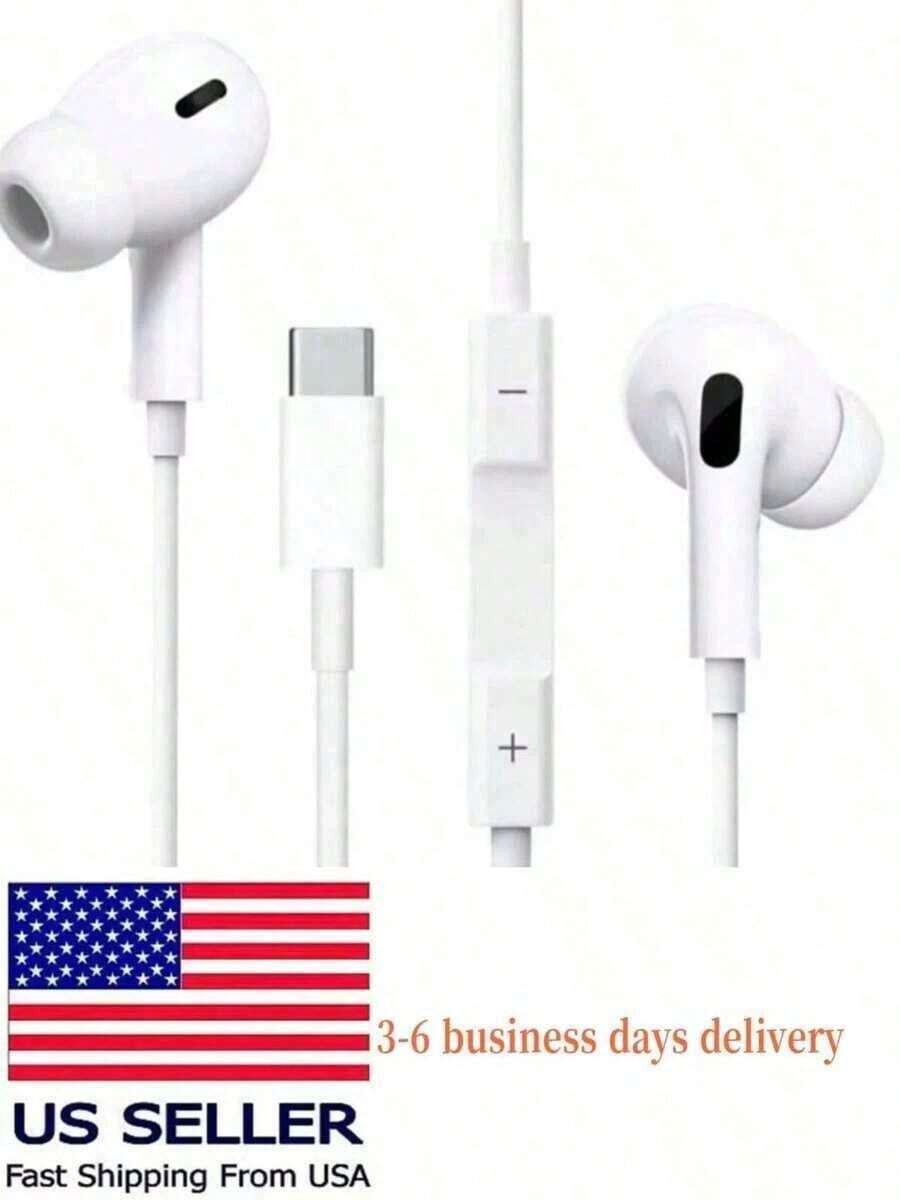 USB-C Type C Headphones Headset Earphones With Mic For Galaxy S25 / S21 / S22 / S23 / S24 / Ultra / Plus / Note 20 / Z Flip / Z Fold / A15 / A16 / - 白色 - 查看 1