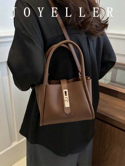 女士新款纯色PU时尚手提包多功能单肩包带小零钱包