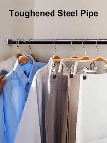 Extra Long Stainless Steel Curtain Rod, Shower Curtain Rod, Window Curtain Rod, Wardrobe Hanging Rod, Extendable Rod, Laundry Drying Rod, Hanging Rod, Bracket, Kitchen Utensil Storage Rod - Multicolor - View 6