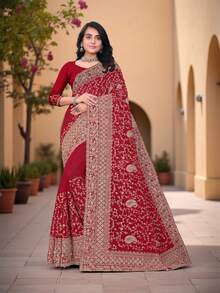 Georgette Traditional Saree, Cultural Wear For Women - 彩色 - 查看 1