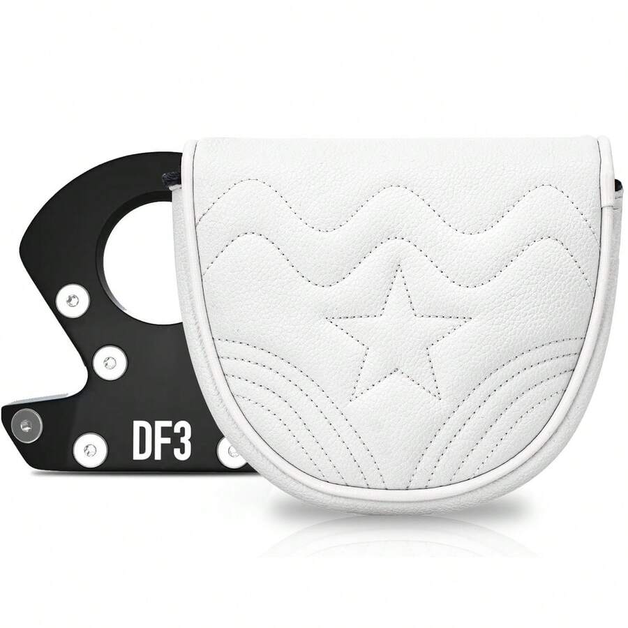 1 Funda de putter de golf compatible con DF3 - Estilo de estrellas blancas puras con putter adaptado de PU y acolchado, cierre magnético, resistente a los arañazos, compatible con accesorios de putter - Multicolor - Ver 1