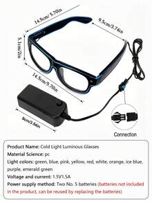 Creative LED Flashing Glasses, Fun Party Prop, Suitable For Bar, Gathering, Gift, Masquerade, Party, Festival Celebration, Music Night, Atmosphere Decoration - Light-up Glasses - View 8