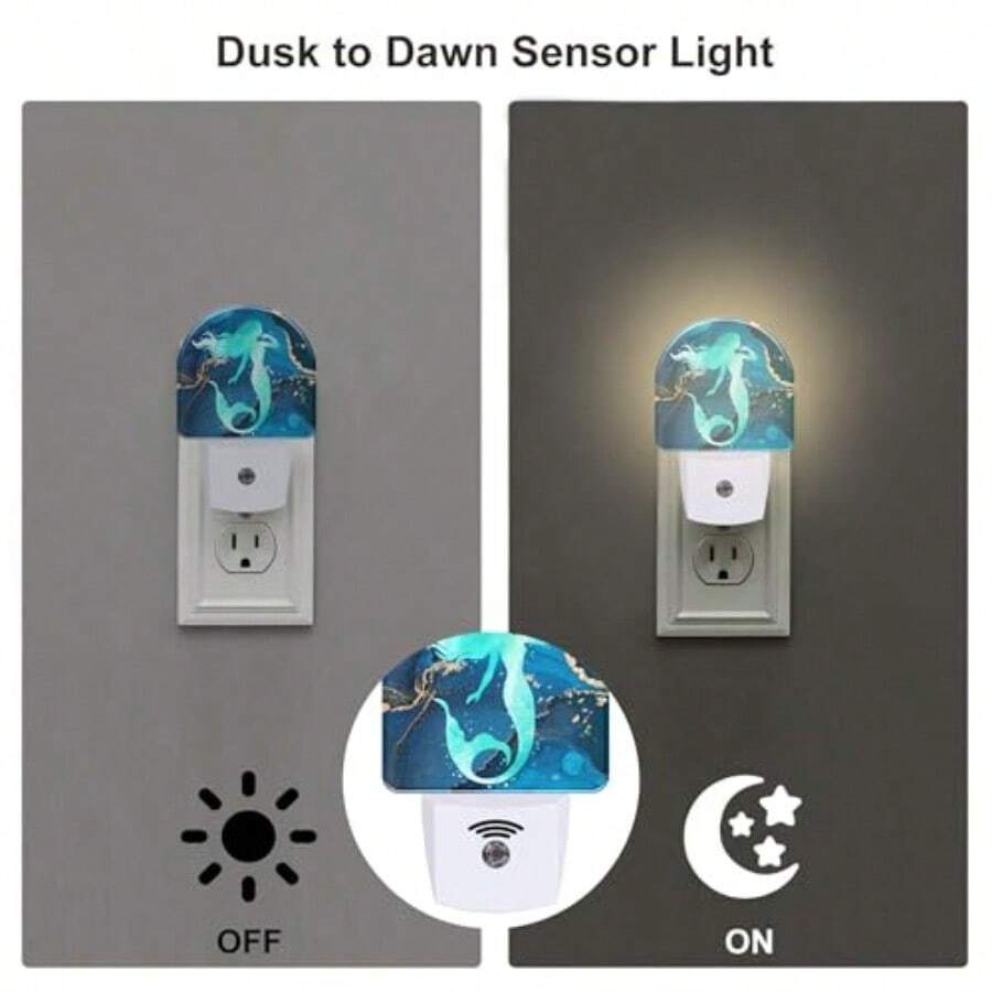 Luz nocturna LED para pared con diseño de bandera, sensor automático de encendido al anochecer, bajo consumo de energía 0.5W, decoración temática - color1 - Ver 1