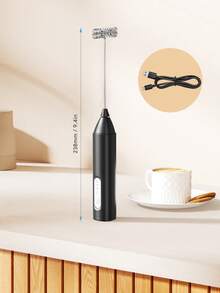 JMMO 1件裝可充電式自動手持奶泡器 電動牛奶發泡器 咖啡禮物 適用拿鐵、卡布奇諾、防彈咖啡的手持奶泡器 開學必備 - 黑色 - 查看 7