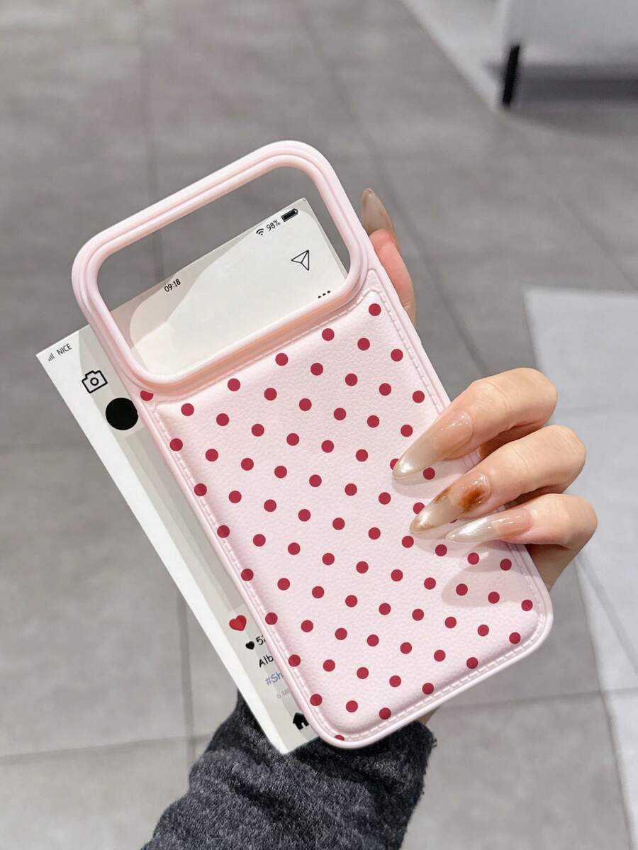 1个极简气垫小圆点荔枝纹理防震可爱手机壳,适合日常使用,兼容 15/15 Pro/15 Pro Max/15 Plus/16/16 Pro/16 Pro Max/17/17 Pro/17 Pro Max/13/13 Pro/13 Pro Max/12/12 Pro/11,软壳设计,可爱手机壳,送给朋友、同学和爱人的理想礼物。 - 粉色 - 查看 1