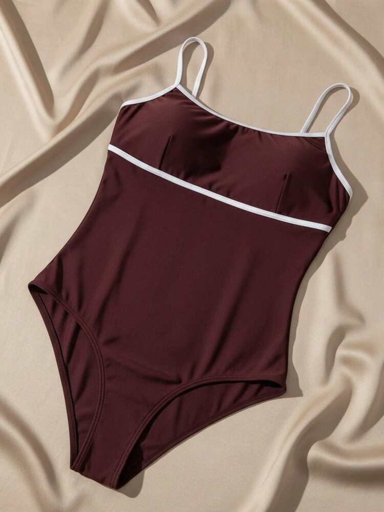 Set Of 2 Black And Brown Plus Size Bodysuits, Premium Supplex Shaping Fabric, Thin Straps, Comfortable, Not See-Through - Sizes G1 To G3 - màu đen - Xem 7