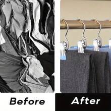 10pcs Stainless Steel Non-Slip Clothes Clips With Hooks - Multipurpose Hanger For Drying Pants, Hats, Socks And Skirts, Metal Clips, Suitable For Retail And Home Use, Clothing Rack - Multicolor - View 9