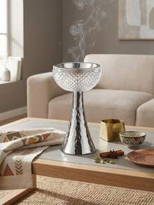 1pc Crystal Pattern Metal Incense Burner, Modern Luxury Style Incense Holder, Suitable For Home Decor And Display - Multicolor - View 9