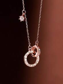 1pc S925 Sterling Silver Minimalist Hollow Circle Versatile Bracelet, Women's Daily Wear Linked Bracelet, Sweet Mori Style Elegant Bracelet - Round - View 5