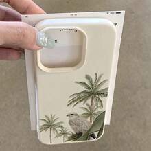 Ốp lưng điện thoại phong cách Trung Đông, chất liệu TPU, thời trang, họa tiết cây dừa tươi mát và chim thanh lịch, tương thích với iPhone 17 Pro Max/17/16 Pro Max/15/13/12/11, S20 FE/A15/S24/A55, Note 11/12/13 Pro, bảo vệ toàn diện chống rơi vỡ, mềm mại, quà tặng mùa xuân và sinh nhật, phiên bản quốc tế, không phải phiên bản nội địa. - trắng - Xem 3