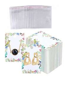 50/100/200张装珠宝包装纸卡，耳环项链展示卡，礼品袋 - 彩色 - 查看 1