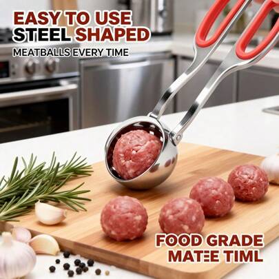 Non-Stick Meatball Scoop With Detachable Anti-Slip Handle, Stainless Steel Meatball Spoon For Kitchen