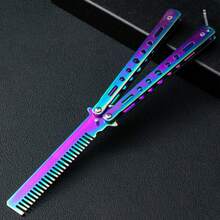 Nuevo modelo 2026 - Peine mariposa Valorant Nightblade - Balisong sin filo - Regalo para amigos, fiestas, cumpleaños, coleccionistas - Multicolor - Ver 14