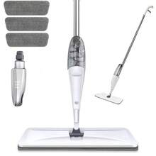 Spray Mop And Three Washable Pads | Water-Spraying Flat Mop, Household All-Purpose Floor Cleaner, Dry And Wet Dual-Purpose, Suitable For Hardwood, Laminate, Tiles, Ceramics - 4件套 白色 - 查看 11