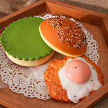 1pc 2026 Bestselling Soft & Slow Rebound Hamburger Squeeze Toy, Stress Relief Fidget Toy, Unique Gift For Children, Students, Office Workers, Perfect For Holidays, Birthdays, Interesting Present - Multicolor - View 4