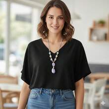 Women Tops - 黑色 - 查看 5